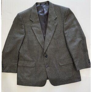 Andre Vachon‎ Wool And Silk Houndstooth Size 42S Two Button Blazer Multicolor